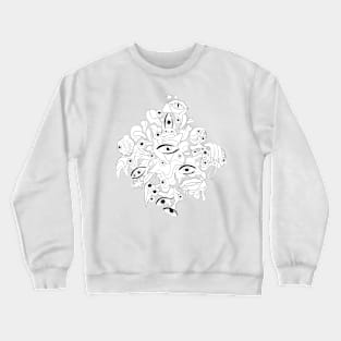 Psyhodelical Pattern with Thousand Eyes Looking Into the Soul, Vampire and Witchcraft Vibes Crewneck Sweatshirt